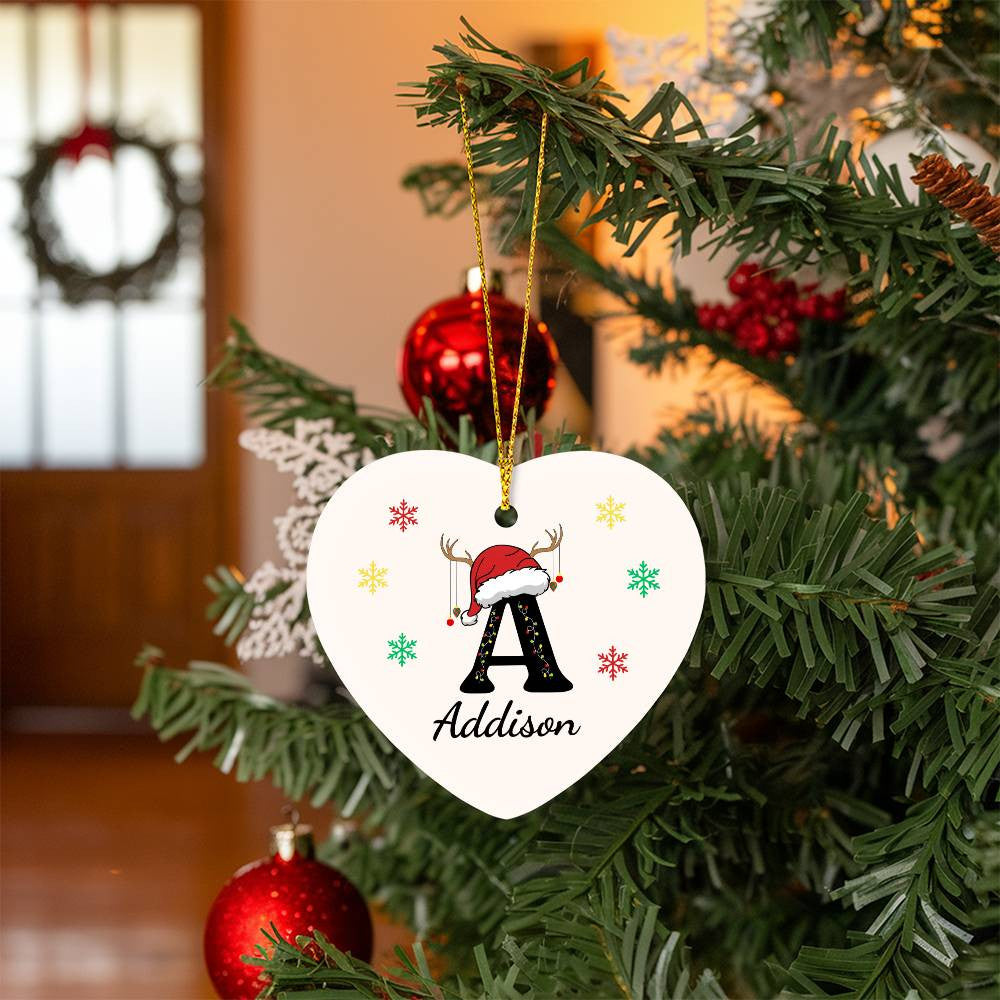 Personalized 2024 Letter Name Ornament – Heart-Shaped Holiday Keepsake