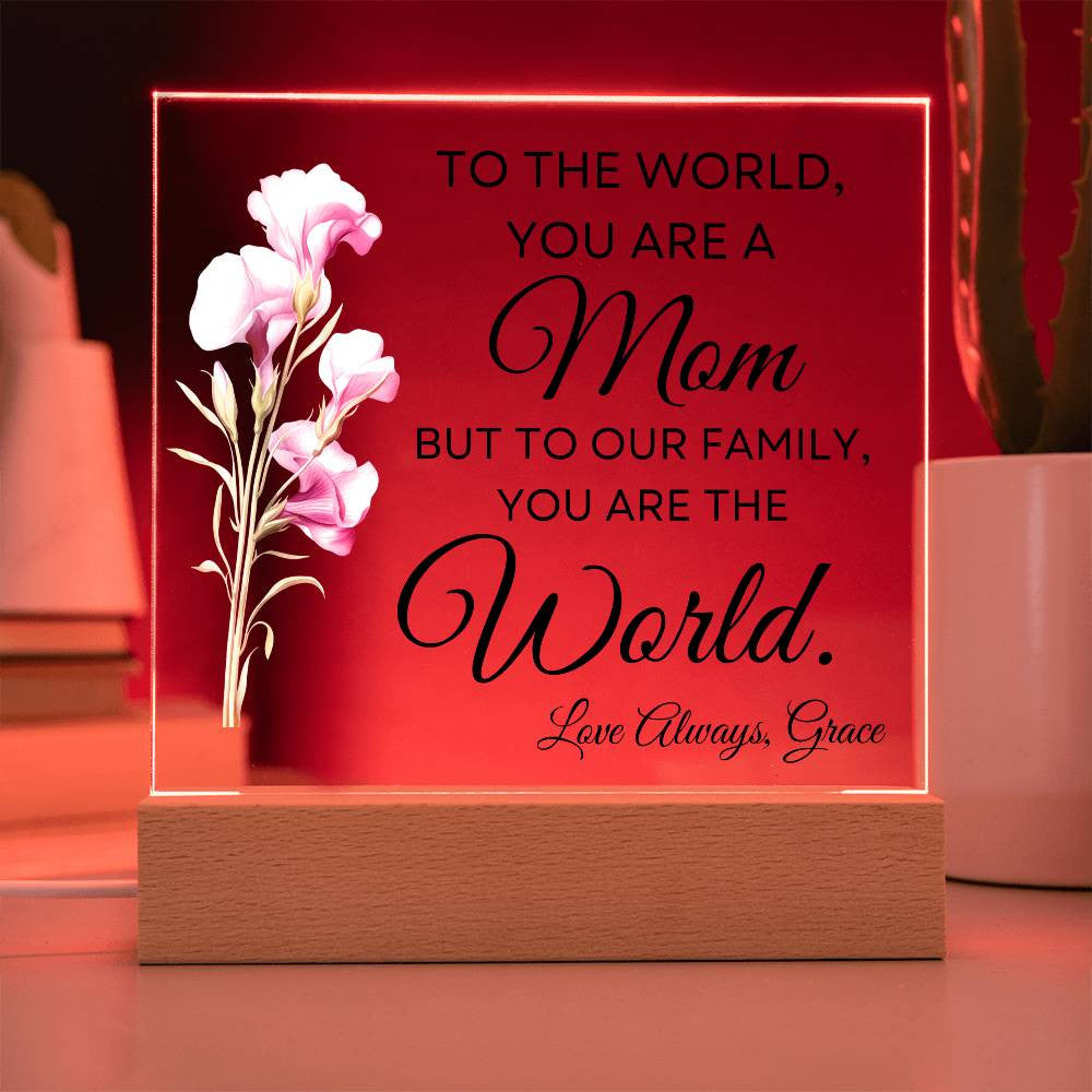 PERSONALIZED Birth Flower | LED Acrylic Plaque | for MOM