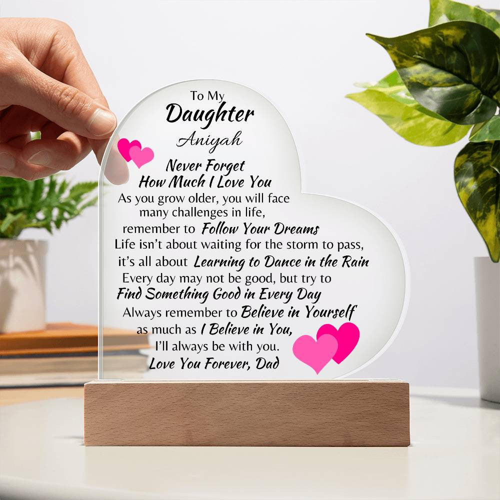 Personalized To My Daughter, Love Dad | Acrylic Plaque
