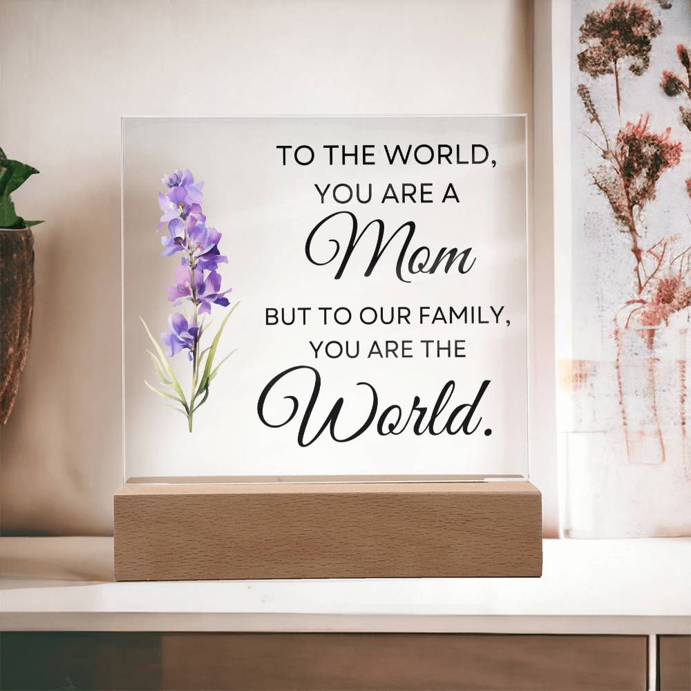 PERSONALIZED Birth Flower | LED Acrylic Plaque | for MOM