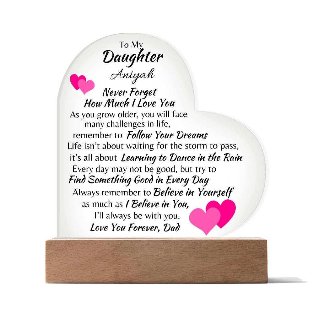 Personalized To My Daughter, Love Dad | Acrylic Plaque