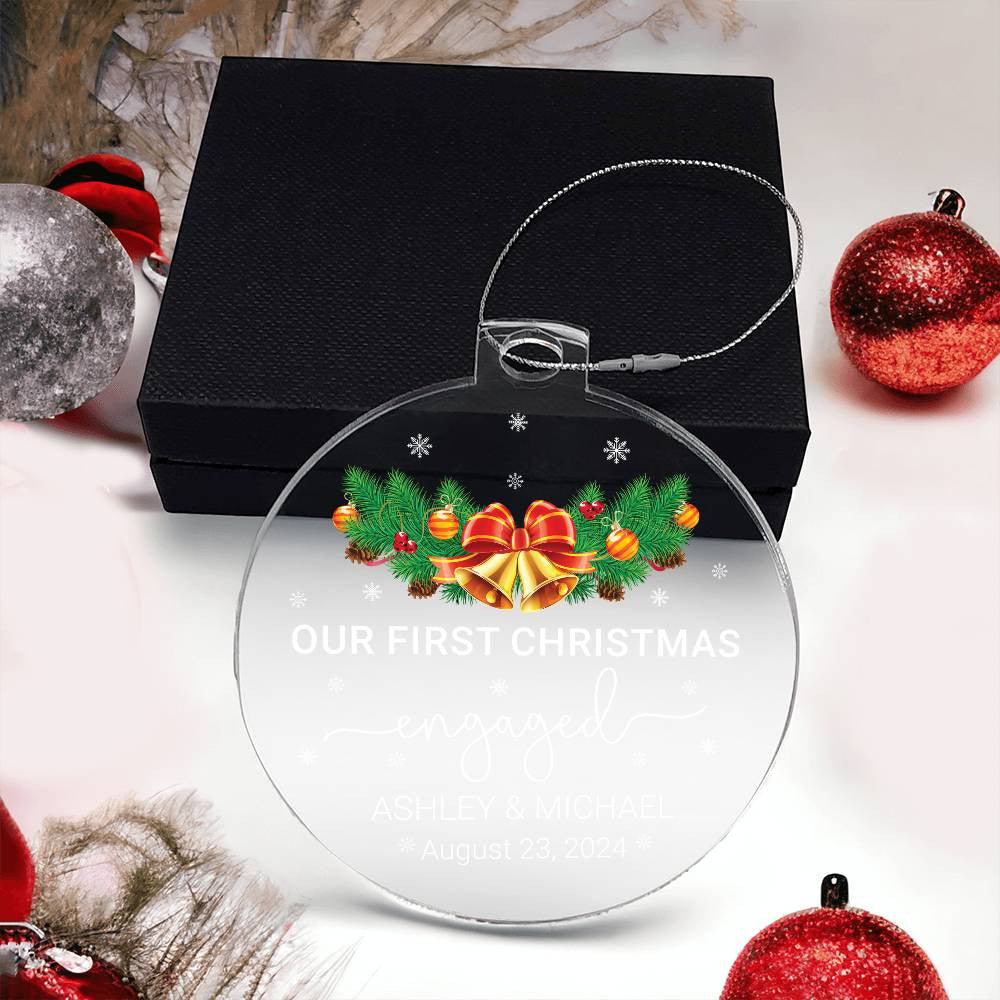 Personalized Our First Christmas Engaged Ornament