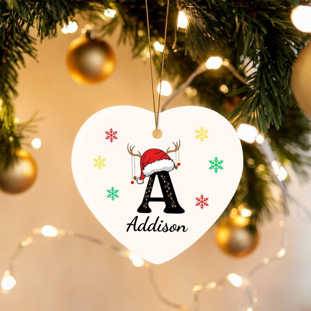 Personalized 2024 Letter Name Ornament – Heart-Shaped Holiday Keepsake
