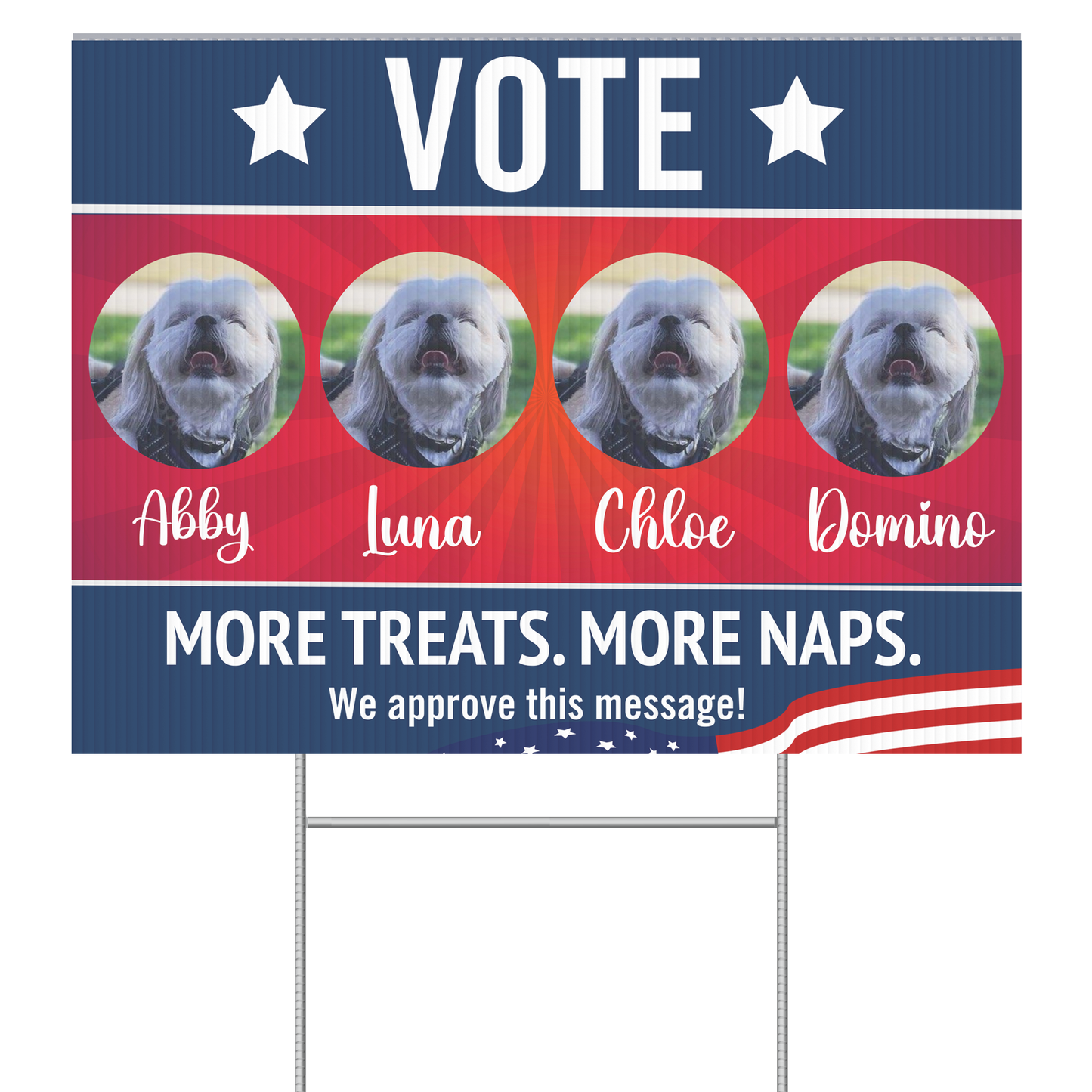 CUSTOMIZED Vote for My Pets | Funny Yard Sign
