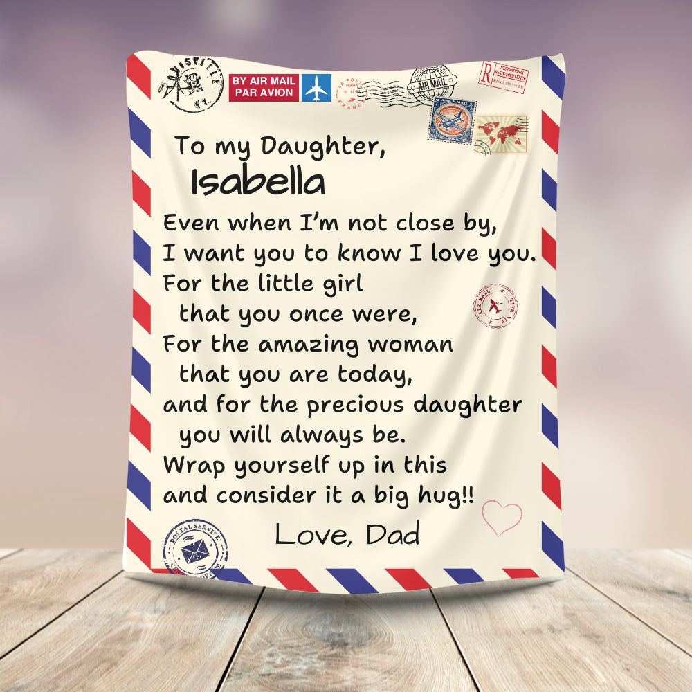 Personalized Daughter Postcard Blanket