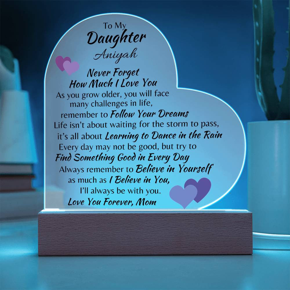 Personalized To My Daughter, From Mom | Acrylic Plaque
