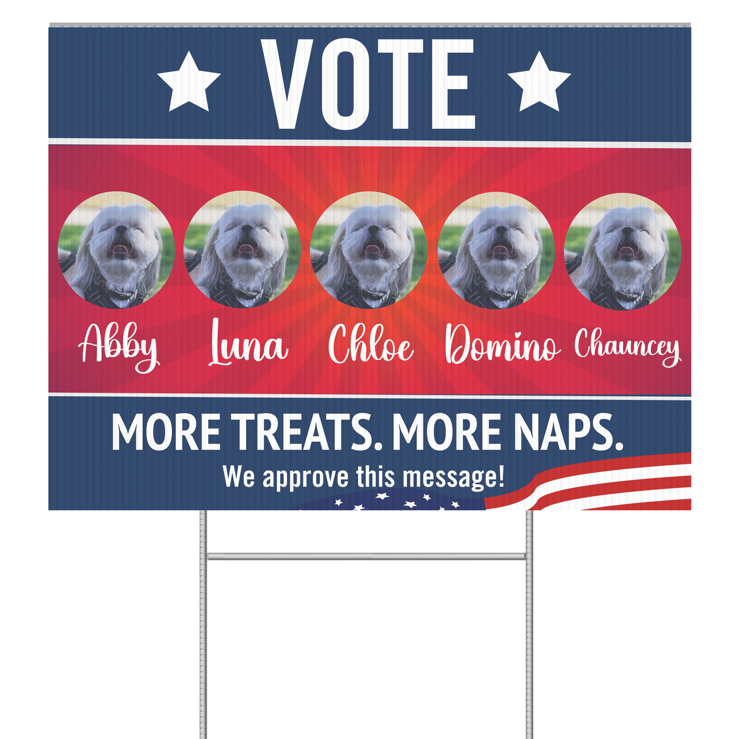 CUSTOMIZED Vote for My Pets | Funny Yard Sign