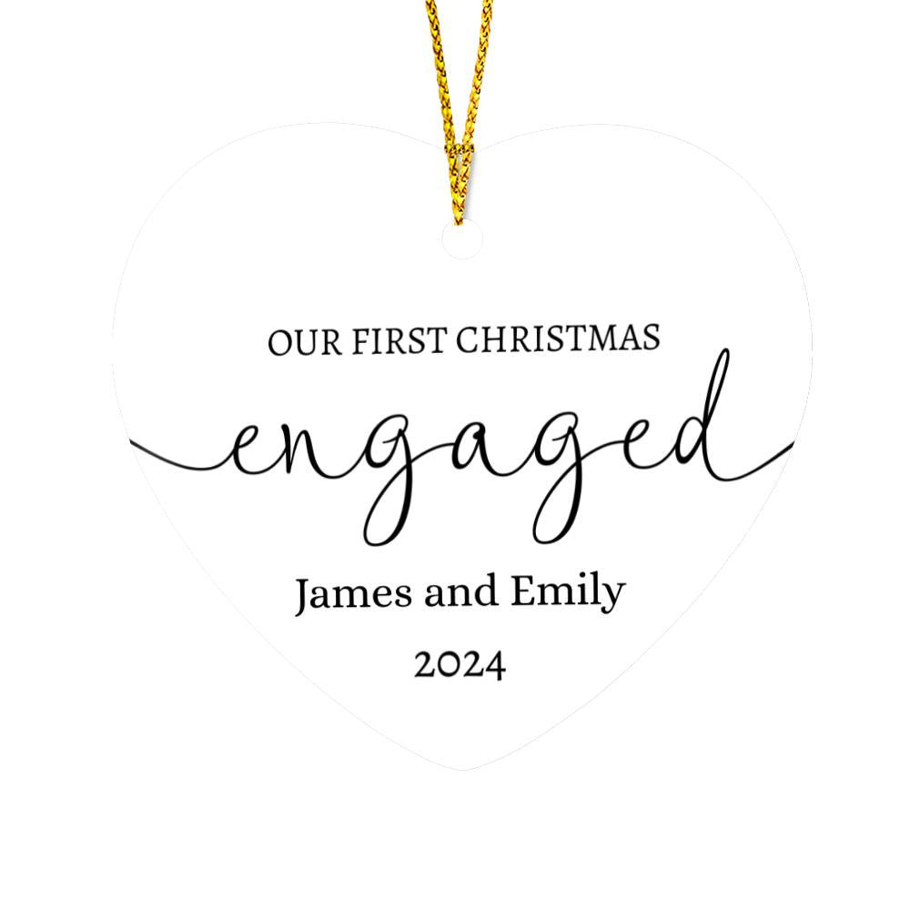 Personalized | Our First Christmas Engaged" Keepsake Ornament
