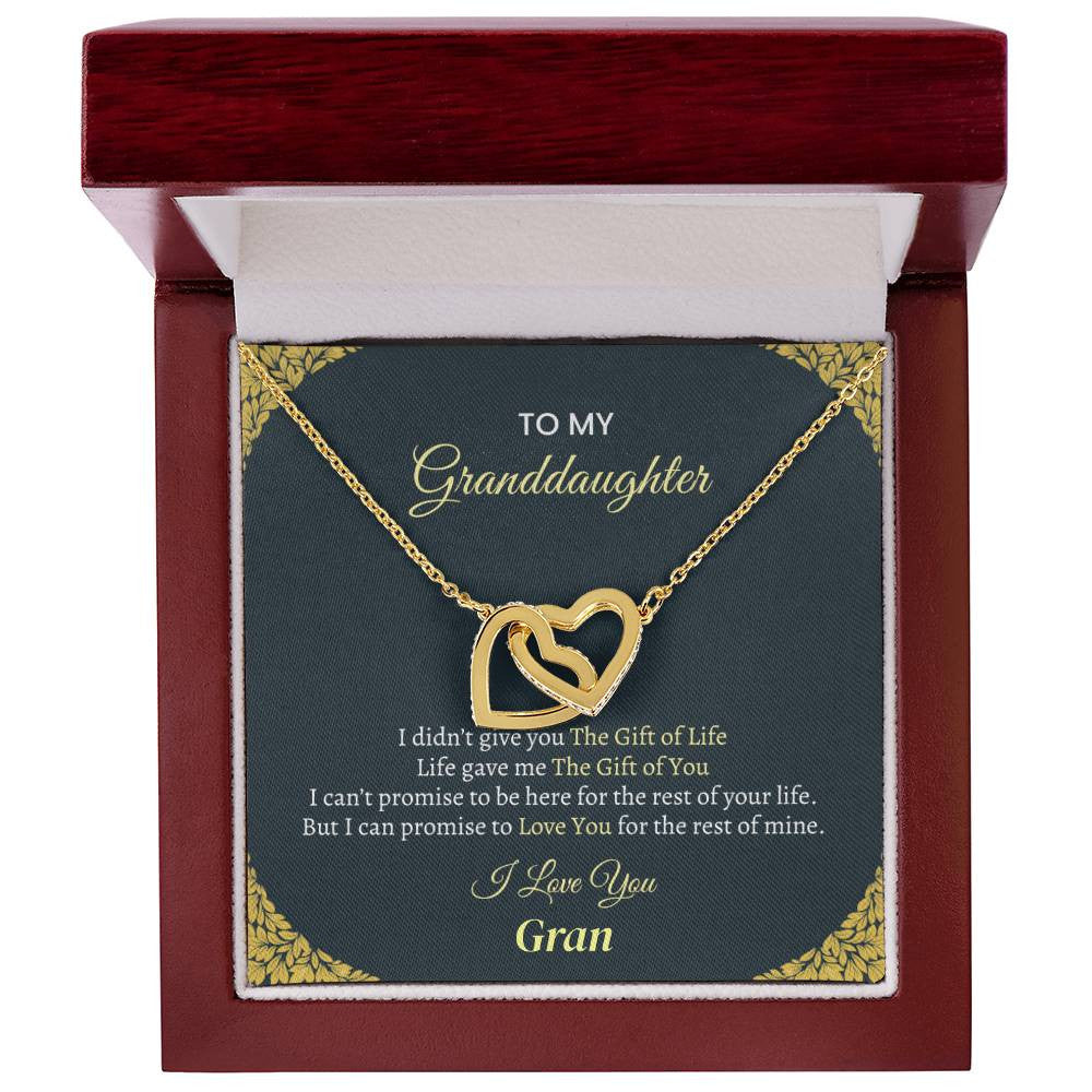 Personalized Granddaughter Interlocking Hearts Necklace