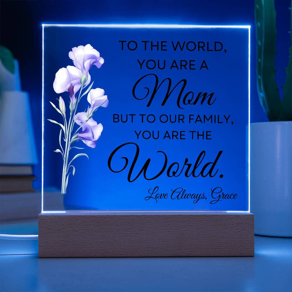 PERSONALIZED Birth Flower | LED Acrylic Plaque | for MOM