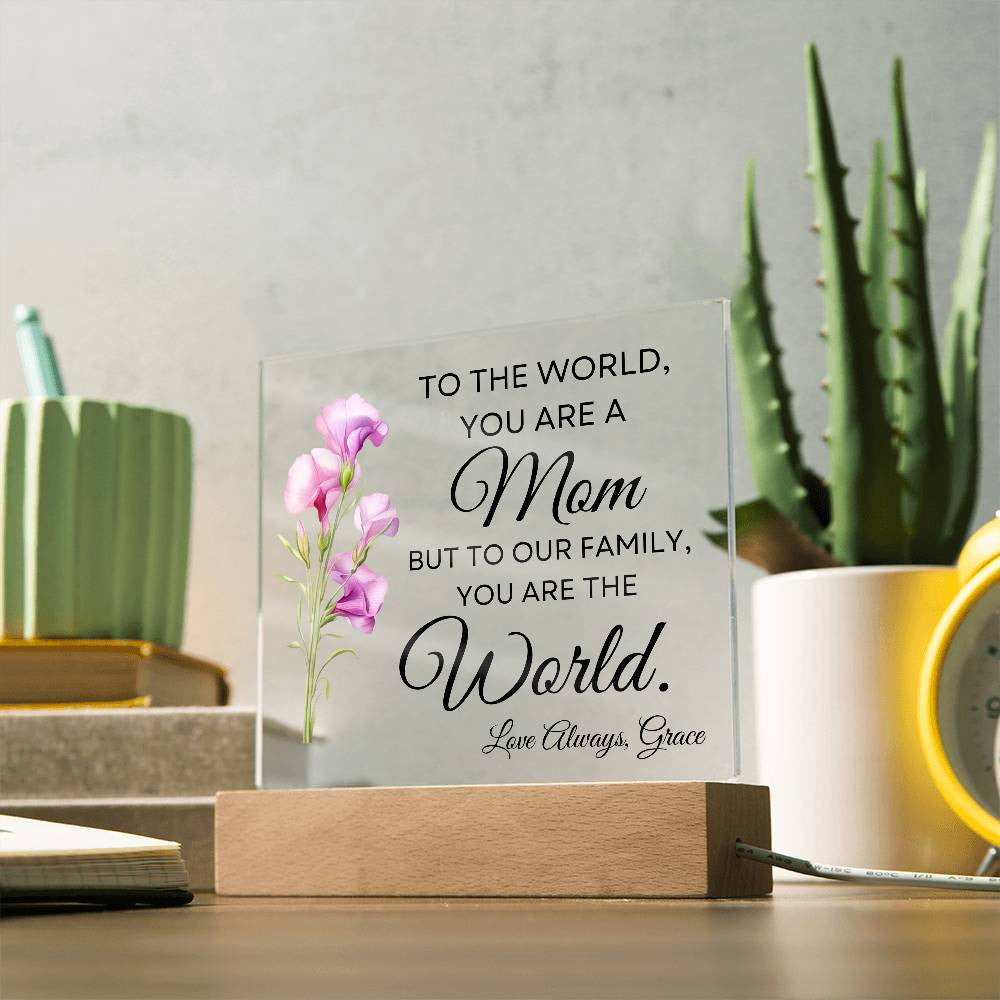 PERSONALIZED Birth Flower | LED Acrylic Plaque | for MOM