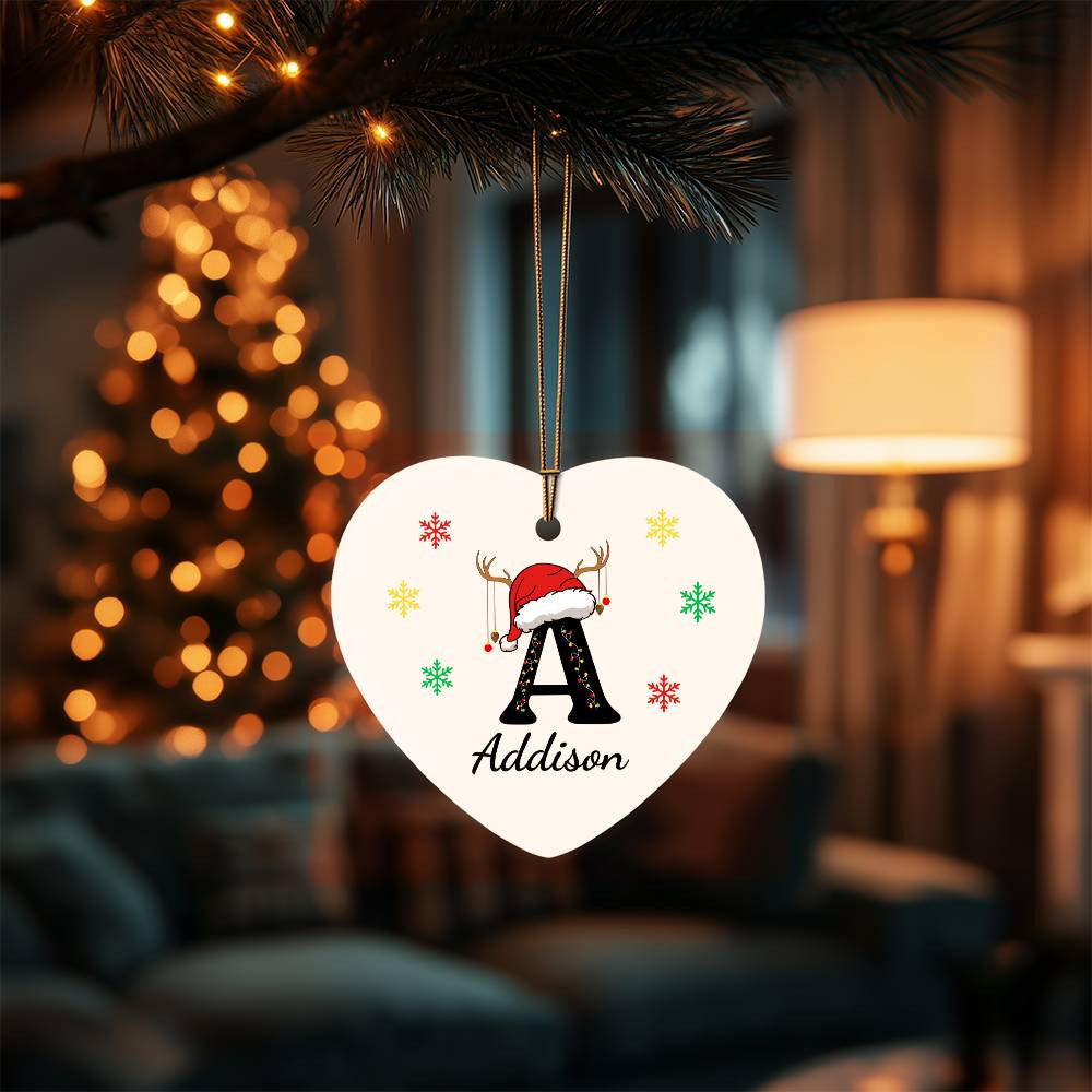 Personalized 2024 Letter Name Ornament – Heart-Shaped Holiday Keepsake