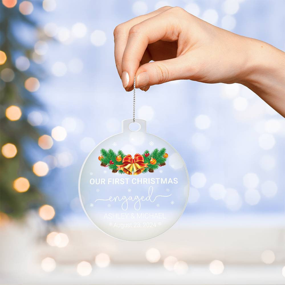 Personalized Our First Christmas Engaged Ornament