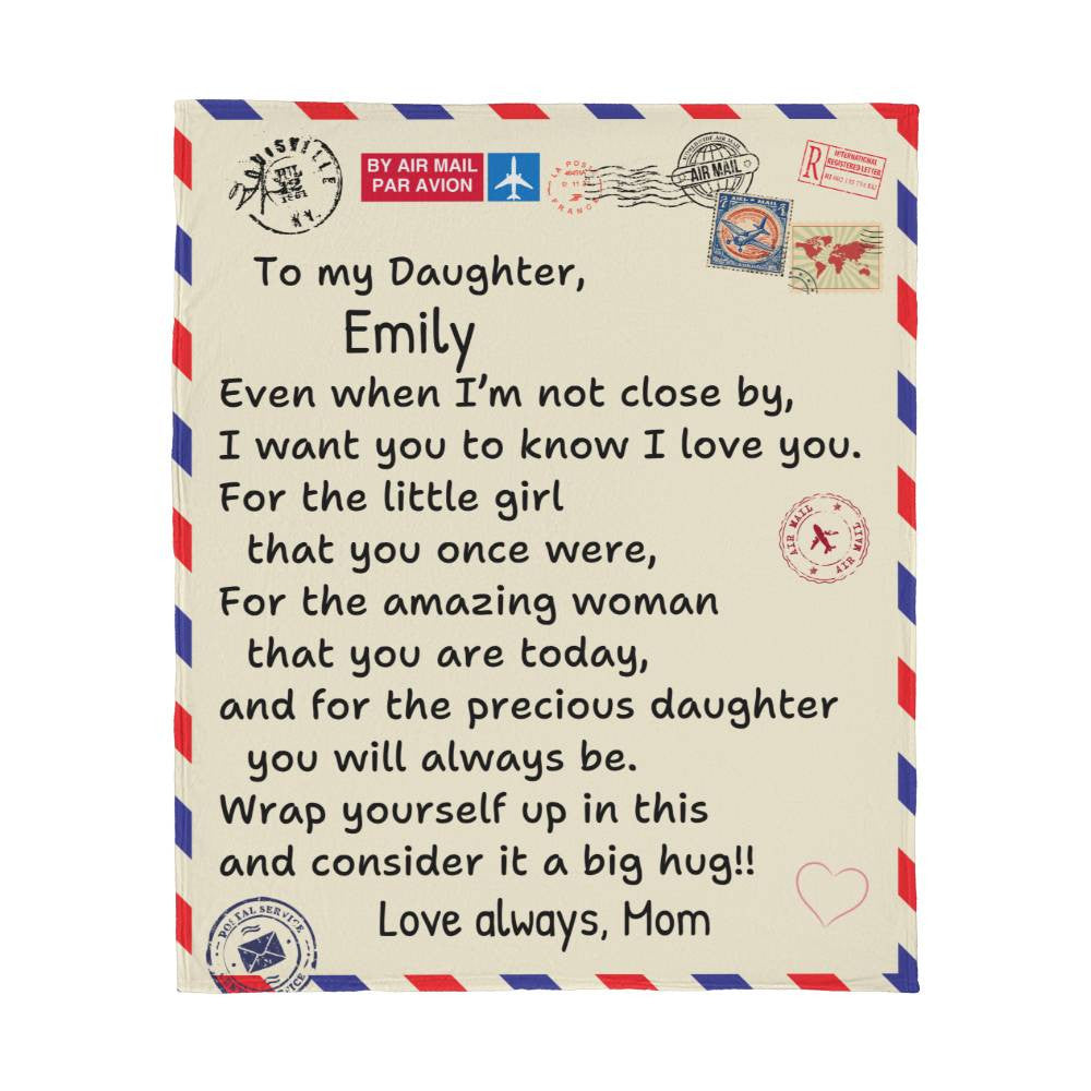 Personalized Daughter Postcard Blanket