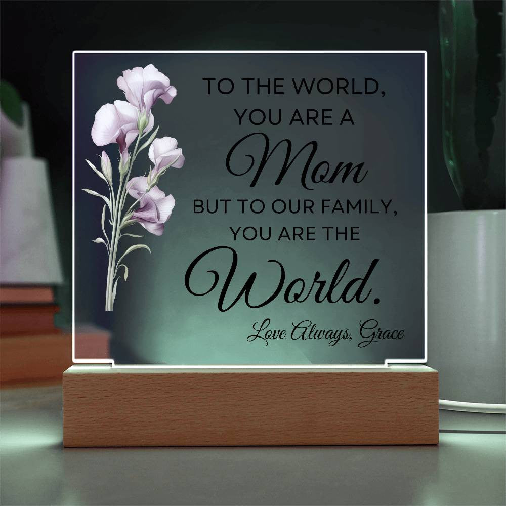 PERSONALIZED Birth Flower | LED Acrylic Plaque | for MOM