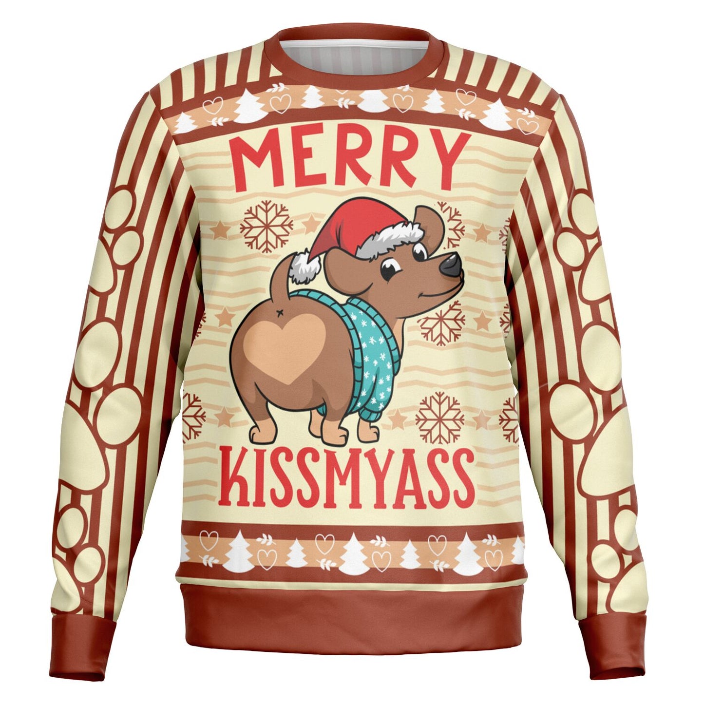 Merry Kissmyass Funny Holiday Sweatshirt "Ugly Sweater "