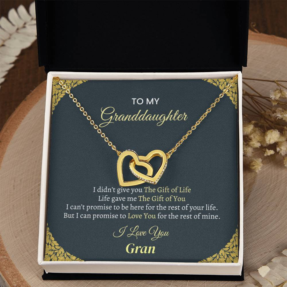 Personalized Granddaughter Interlocking Hearts Necklace