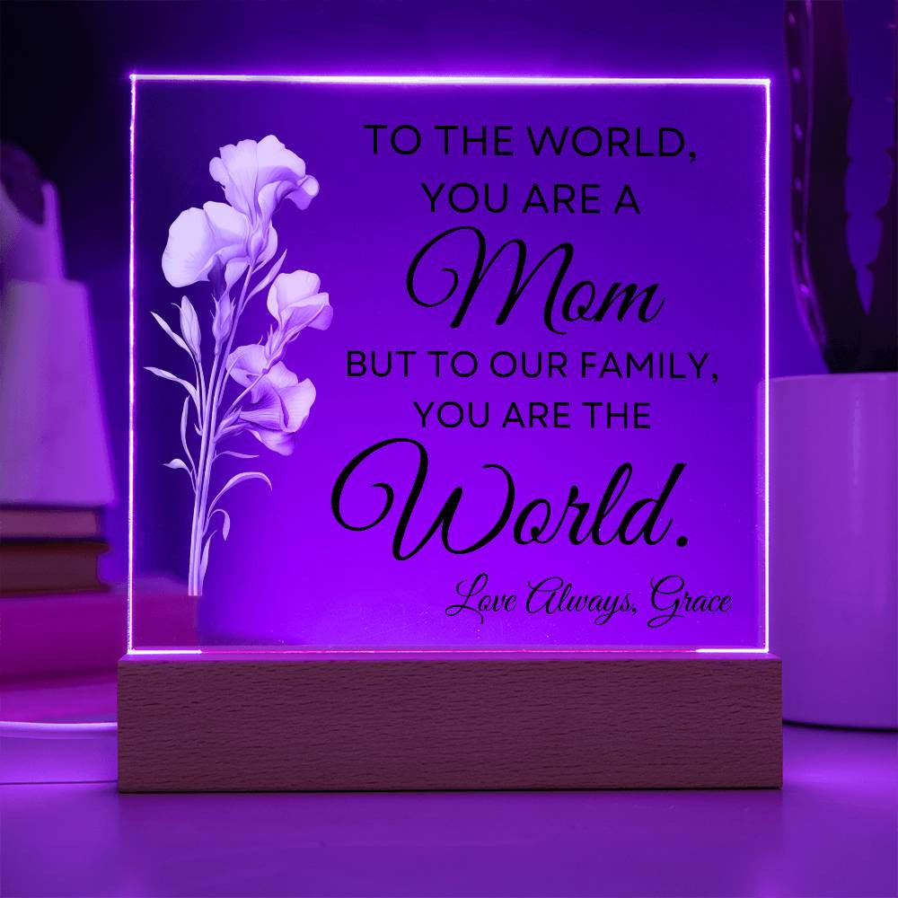 PERSONALIZED Birth Flower | LED Acrylic Plaque | for MOM