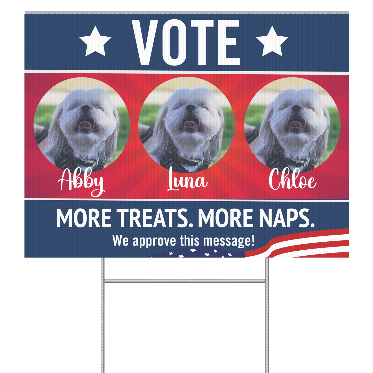 CUSTOMIZED Vote for My Pets | Funny Yard Sign