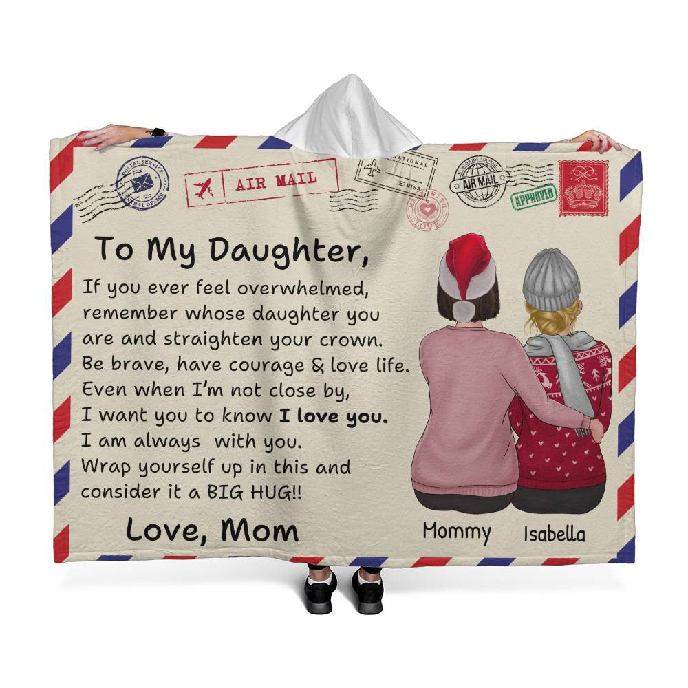 CUSTOMIZED | To Daughter Hooded Sherpa Fleece Blanket