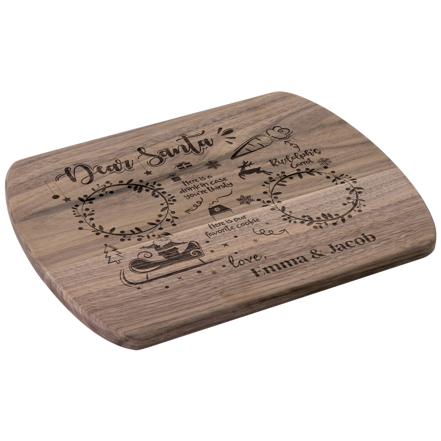 Santa and Reindeer Treats PERSONALIZED Serving Tray🎅