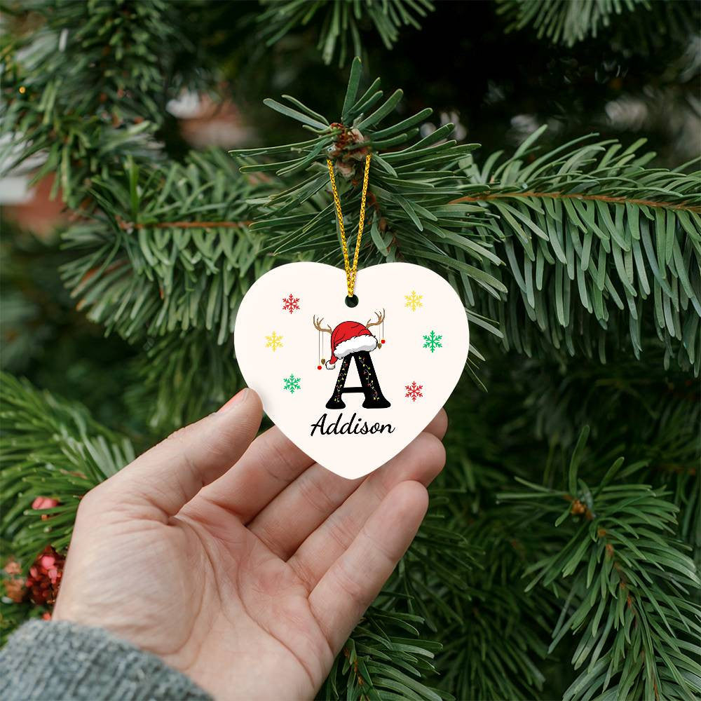 Personalized 2024 Letter Name Ornament – Heart-Shaped Holiday Keepsake