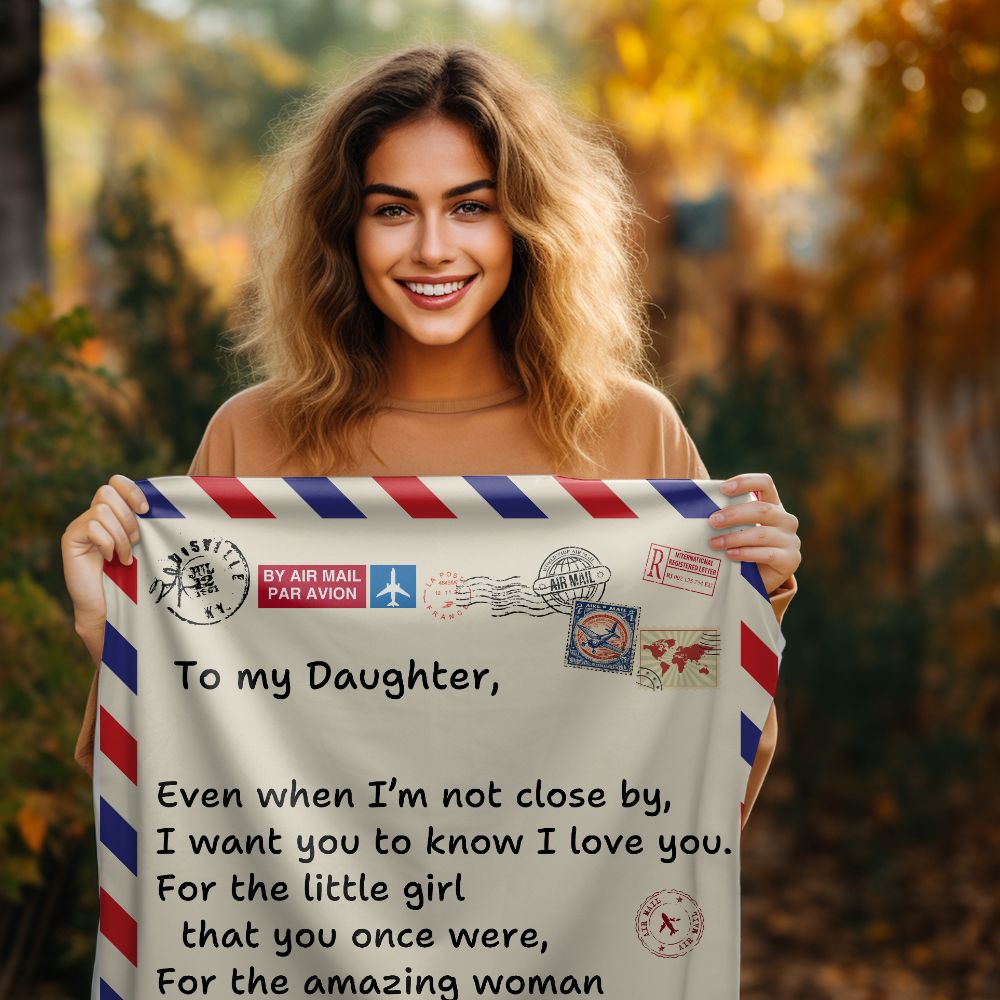 Personalized Daughter Postcard Blanket
