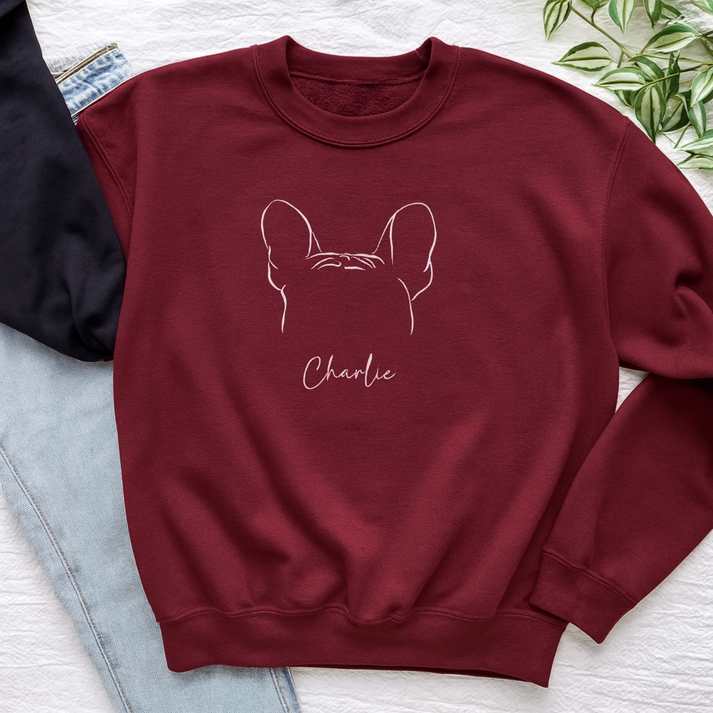Personalized Dog Ear Sweatshirt – Custom Pet Lover Gift (Up to 4 Dogs)