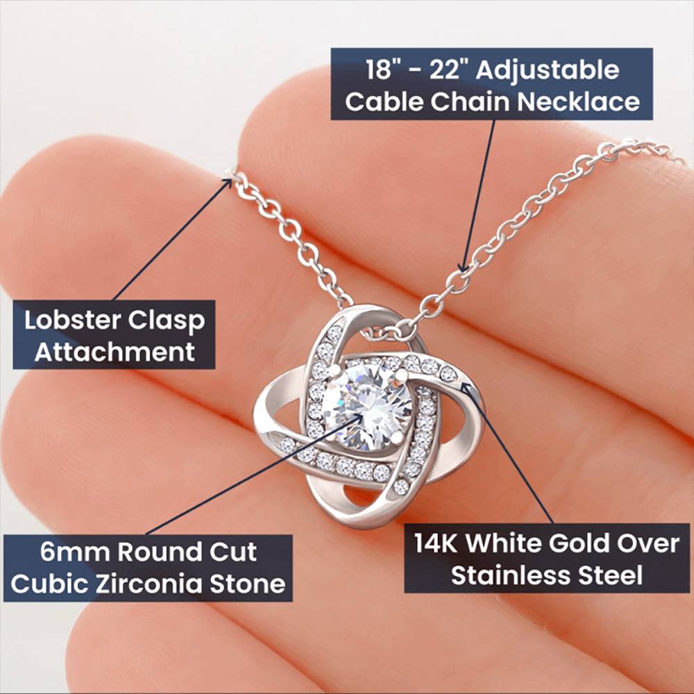 Beautiful Gift for Daughter from Dad | "I Love You Forever" Love Knot Necklace