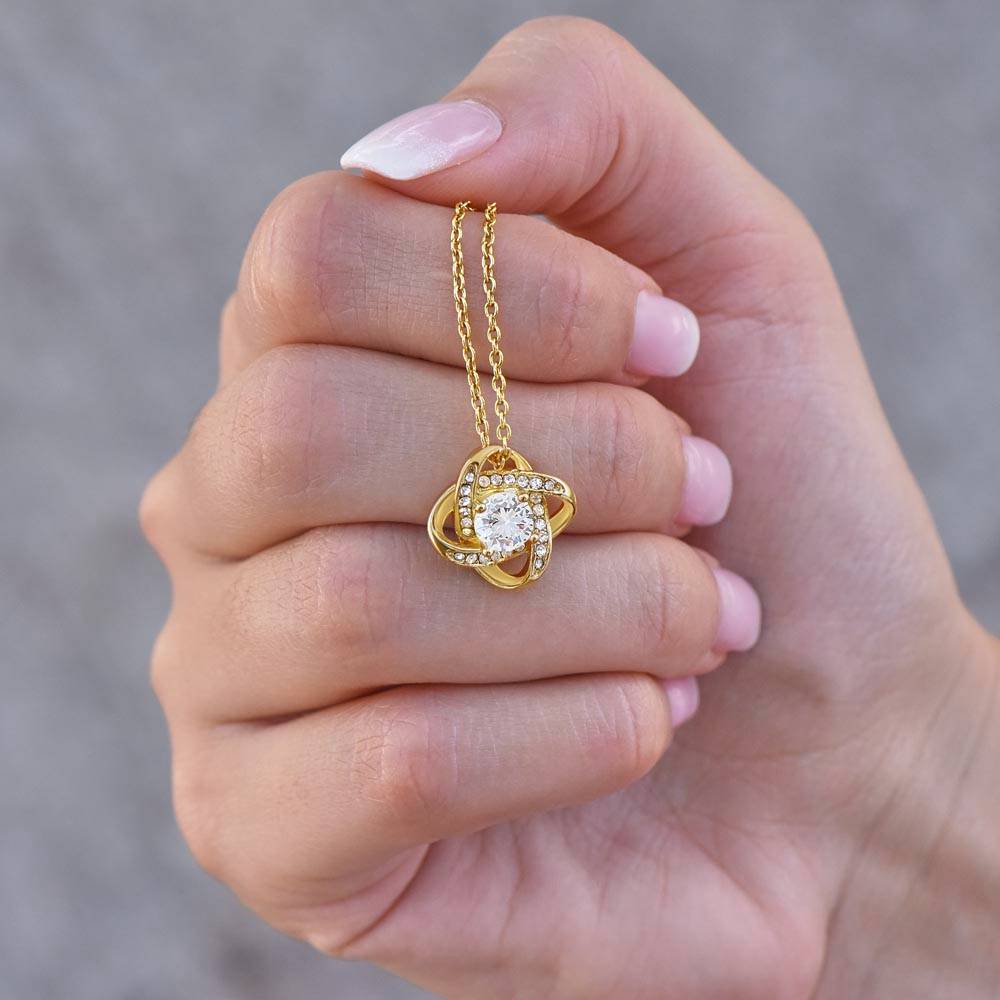 Beautiful Gift for Daughter from Dad | "I Love You Forever" Love Knot Necklace