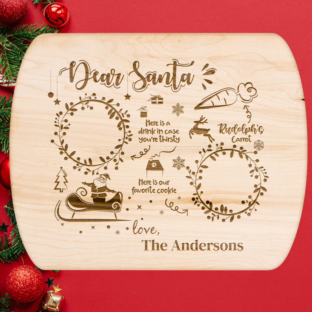 Santa and Reindeer Treats PERSONALIZED Serving Tray🎅