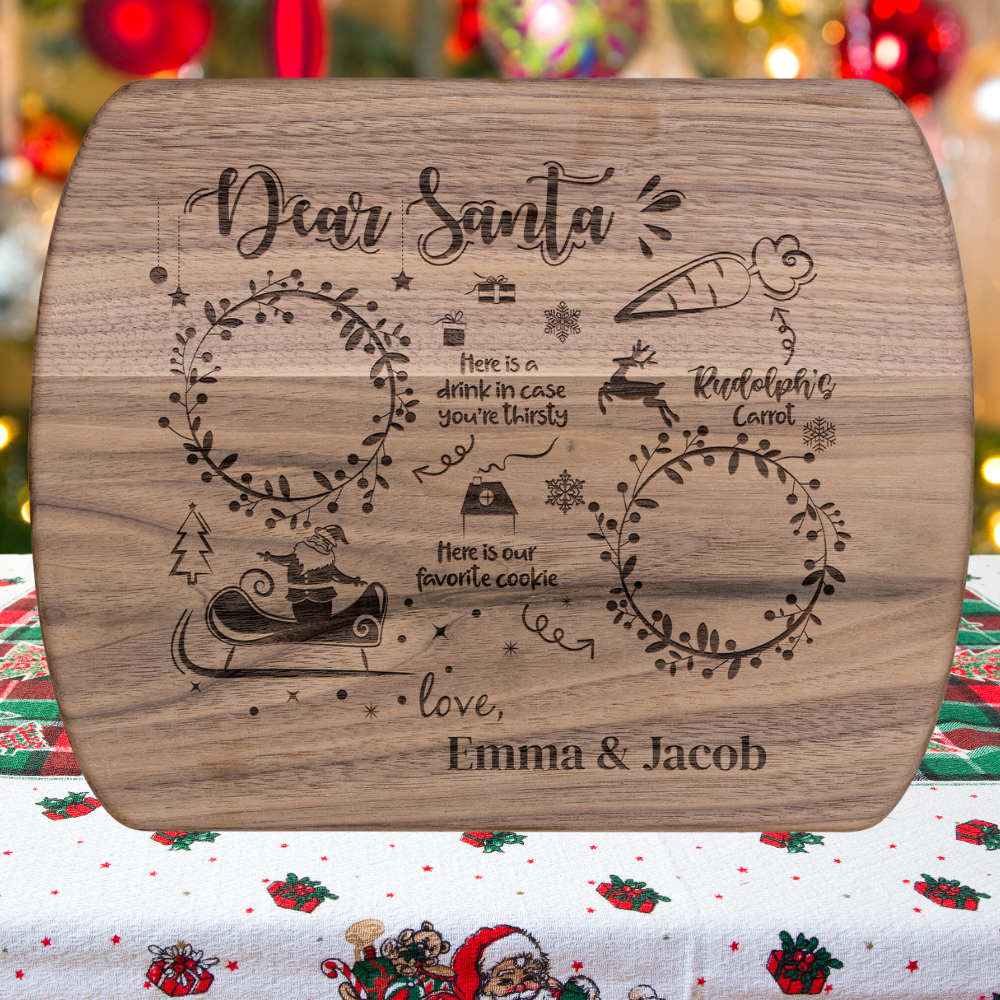 Santa and Reindeer Treats PERSONALIZED Serving Tray🎅