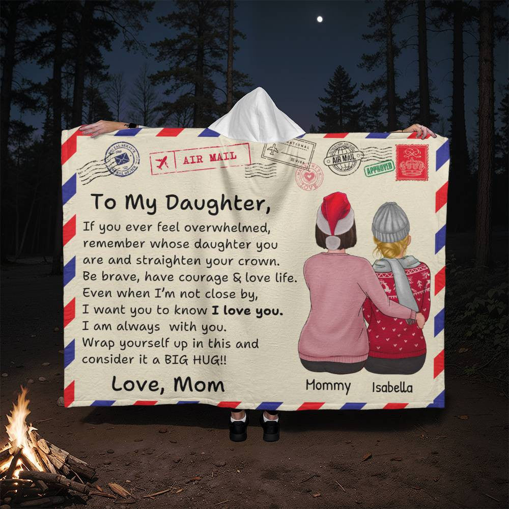 CUSTOMIZED | To Daughter Hooded Sherpa Fleece Blanket