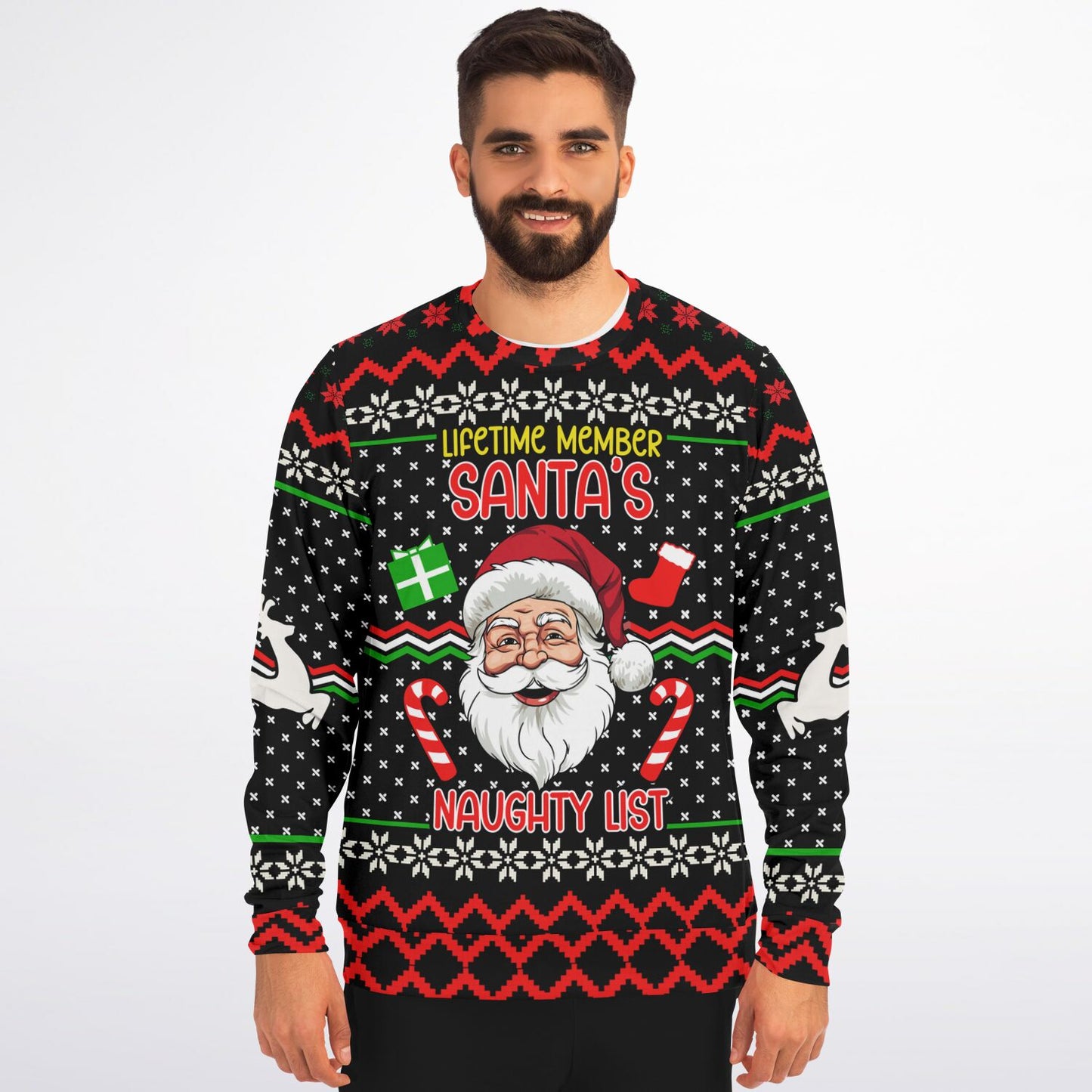 “Santa’s Naughty List Lifetime Member” Funny Ugly Christmas Sweater