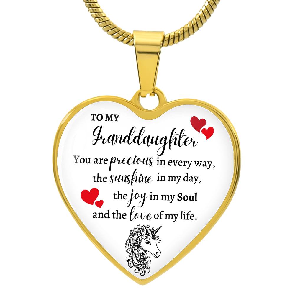 Granddaughter Unicorn Heart Necklace