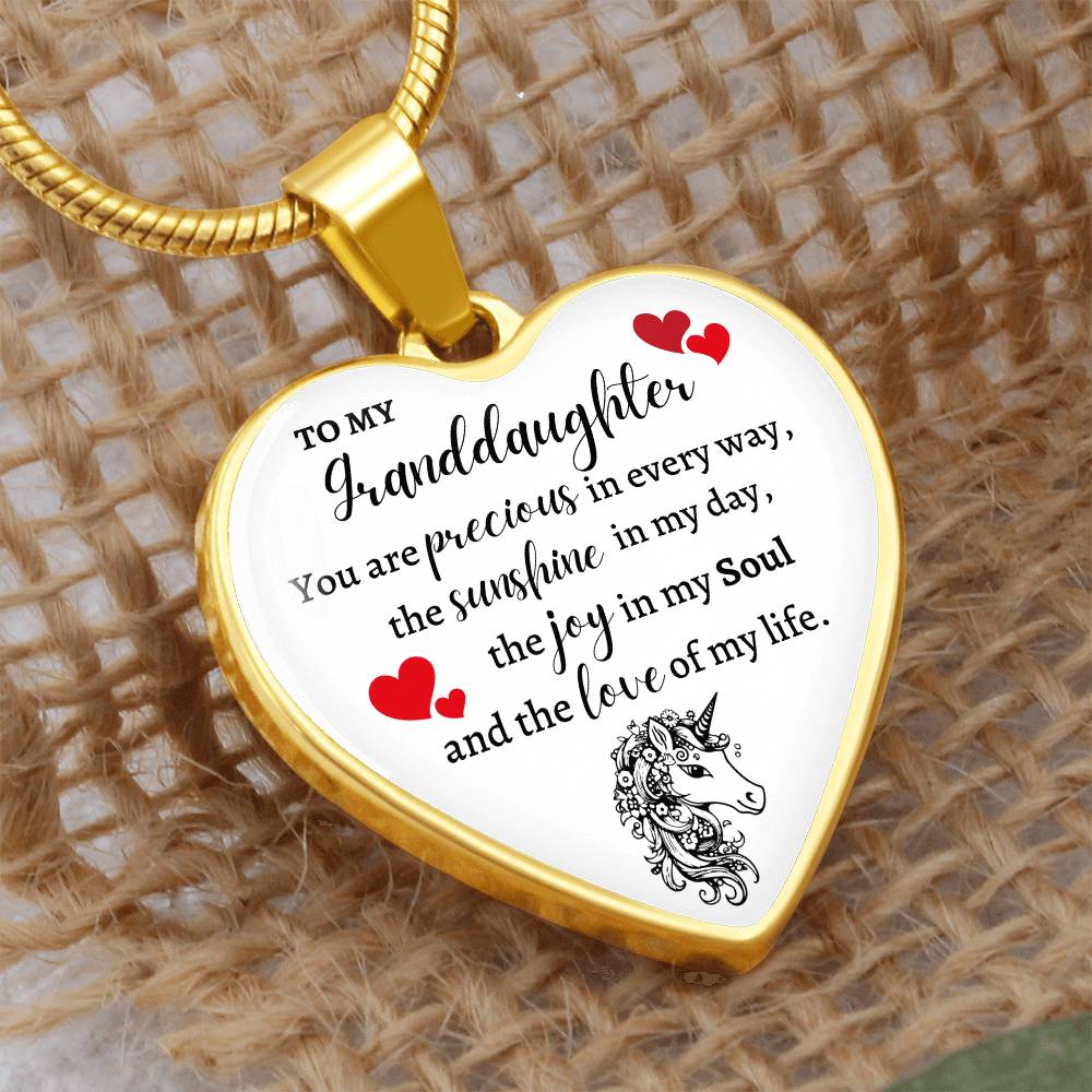 Granddaughter Unicorn Heart Necklace