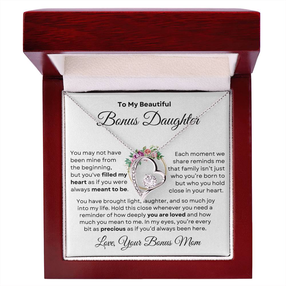 Beautiful Bonus Daughter Forever Love Necklace | From Bonus Mom
