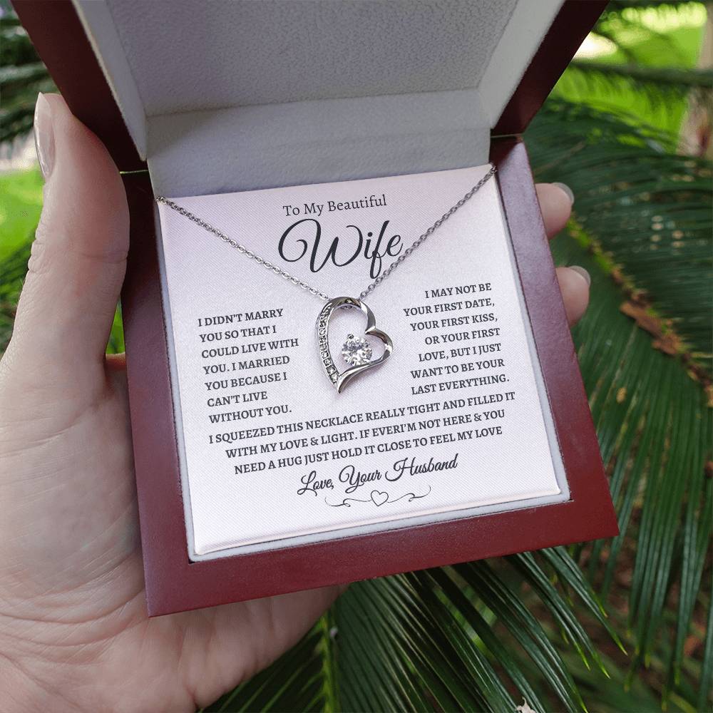 To My Beautiful Wife | Forever Love Necklace-WB