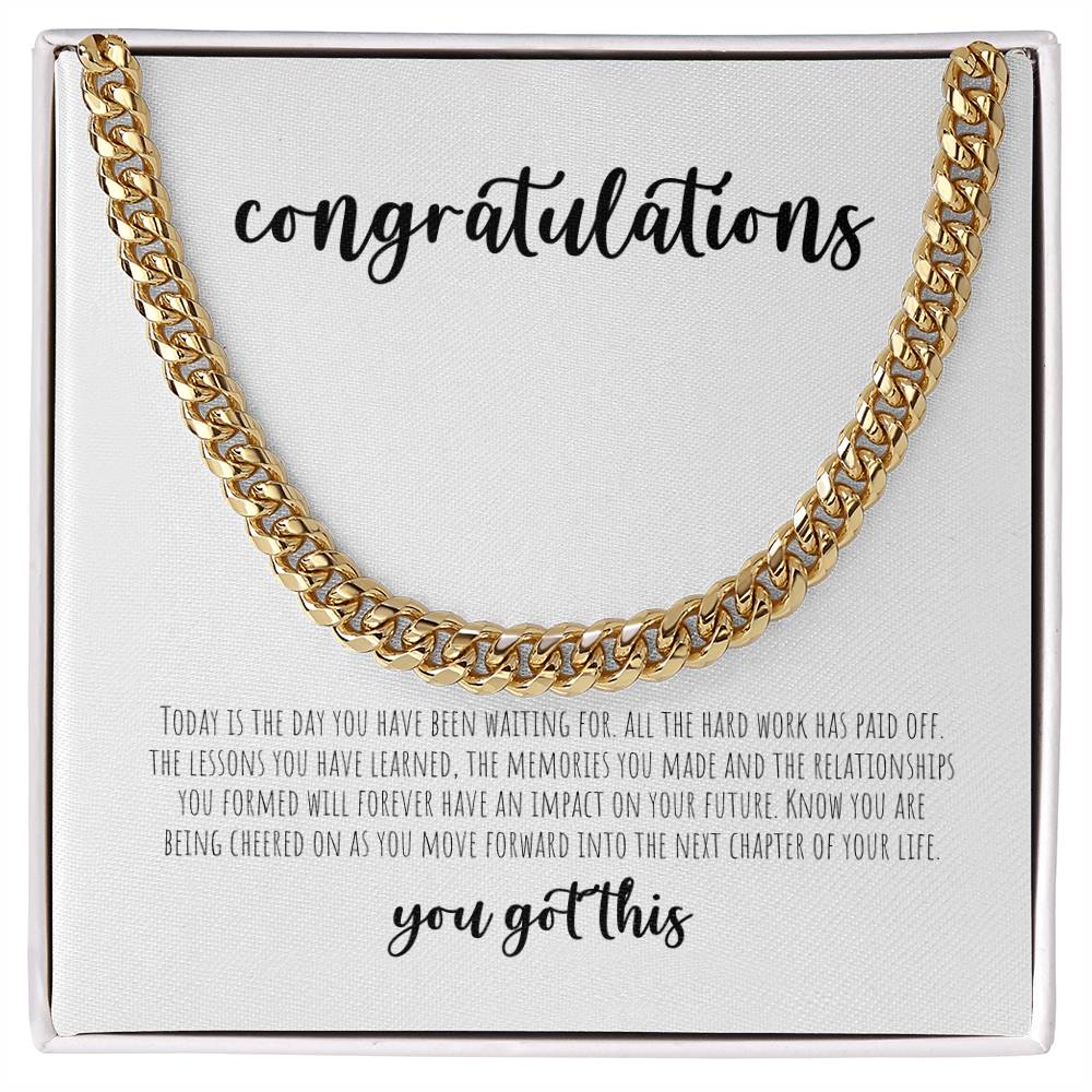 Graduate Gift for Him | Cuban Link Chain