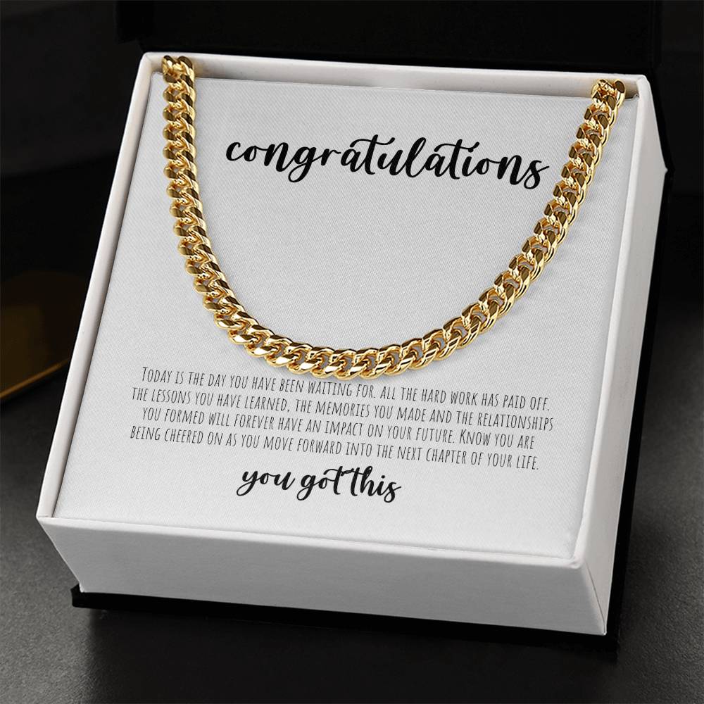 Graduate Gift for Him | Cuban Link Chain