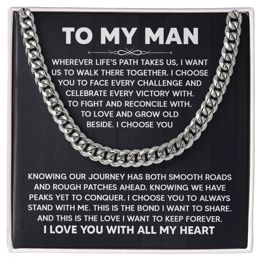 Best Gift for Him - To My Man Cuban Link Chain