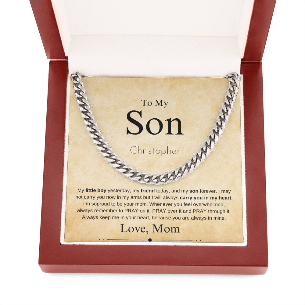 Personalized "To My Son" From Mom | Cuban Chain