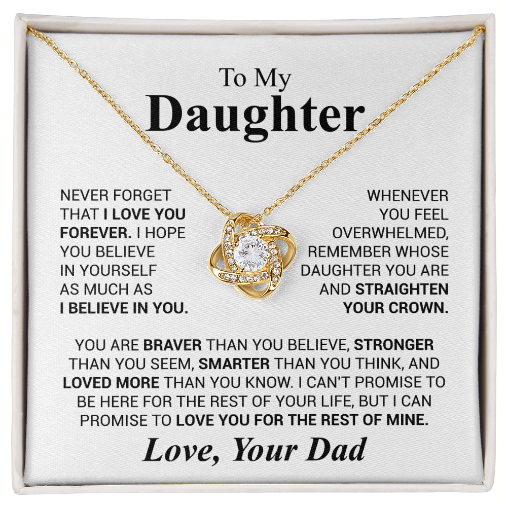 Gift for Daughter Love Dad "Never Forget That I Love You" Necklace