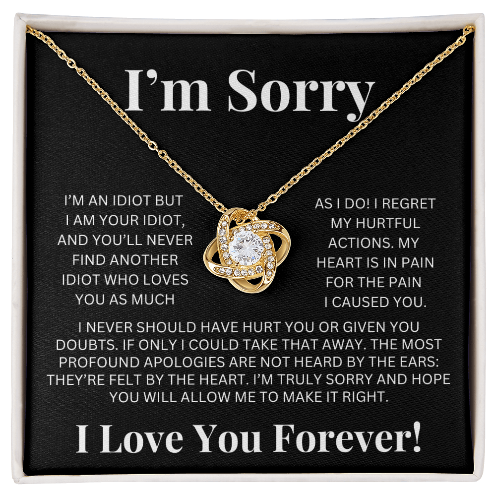 "I'm Sorry" Love Knot Necklace – A Heartfelt Apology She Can Hold