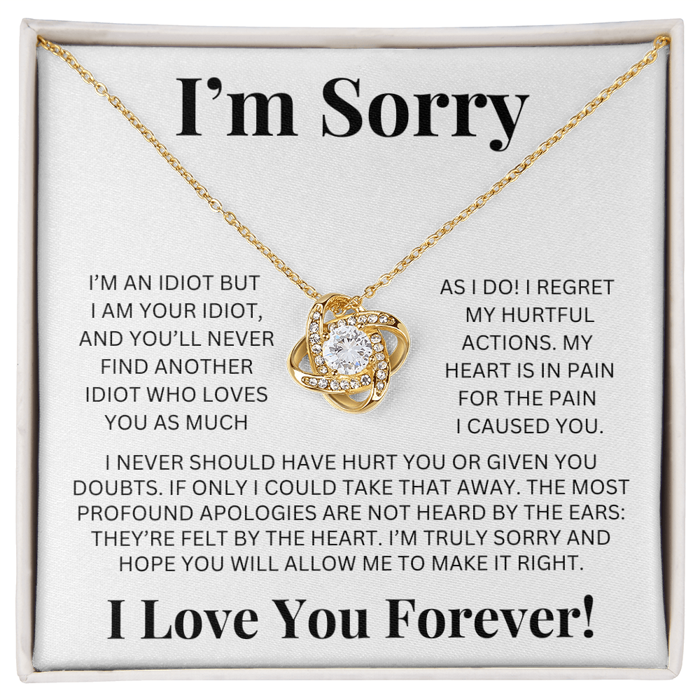 "I'm Sorry" Love Knot Necklace – A Heartfelt Apology She Can Hold