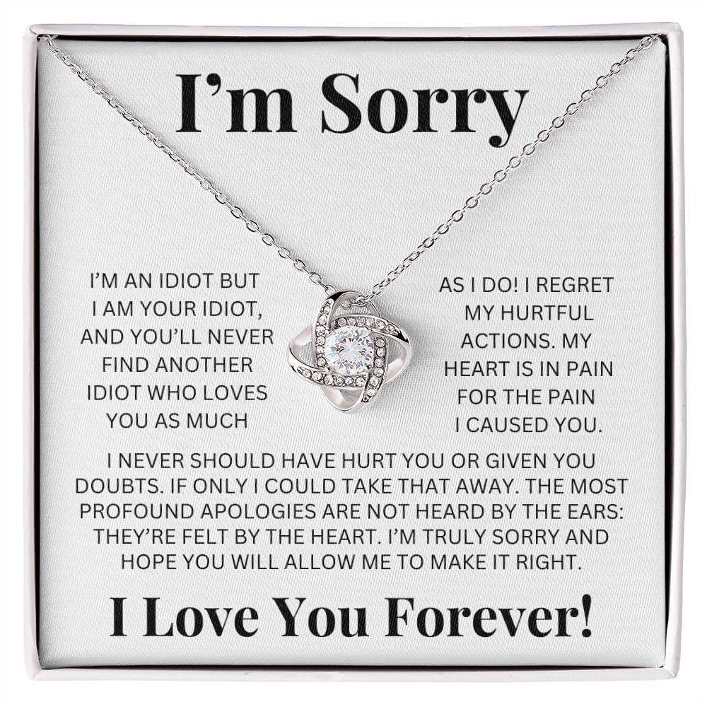 "I'm Sorry" Love Knot Necklace – A Heartfelt Apology She Can Hold