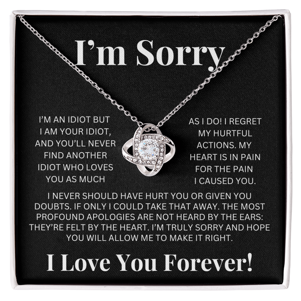 "I'm Sorry" Love Knot Necklace – A Heartfelt Apology She Can Hold