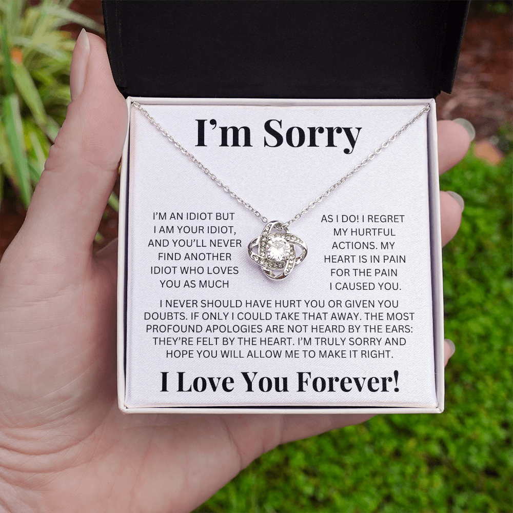 "I'm Sorry" Love Knot Necklace – A Heartfelt Apology She Can Hold