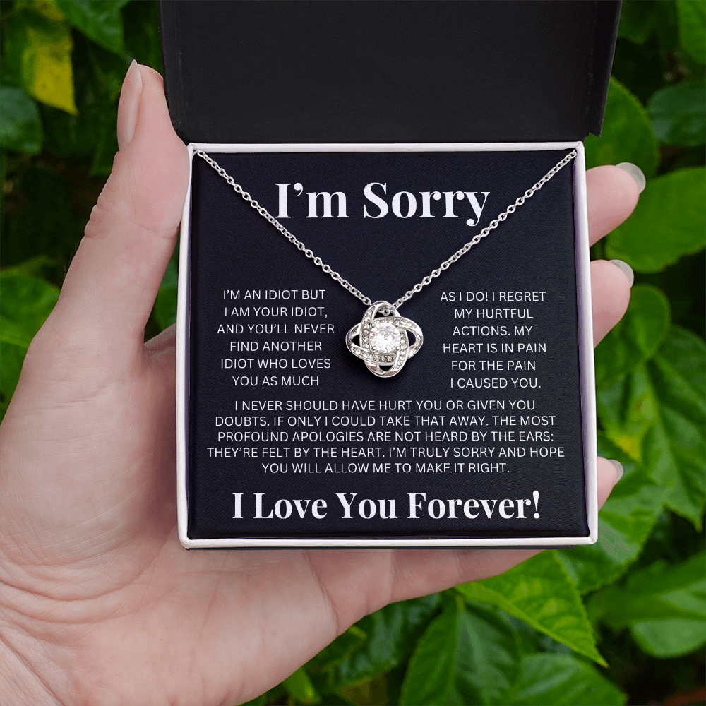 "I'm Sorry" Love Knot Necklace – A Heartfelt Apology She Can Hold
