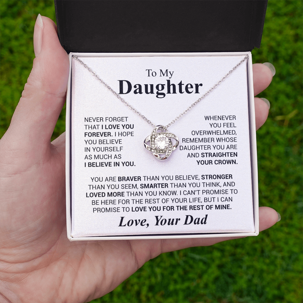 Gift for Daughter Love Dad "Never Forget That I Love You" Necklace